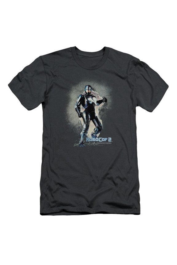 Robocop Break On Through Adult 30/1 T-Shirt Charcoal