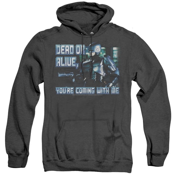Robocop Dead Or Alive Adult Heather Hoodie Sweatshirt Black