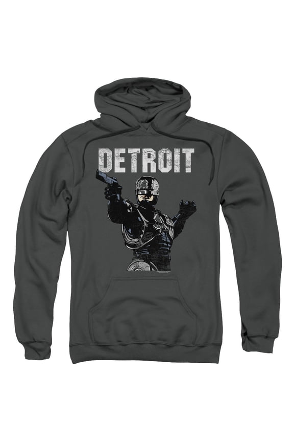Robocop Detroit Adult Pullover Hoodie Sweatshirt Charcoal