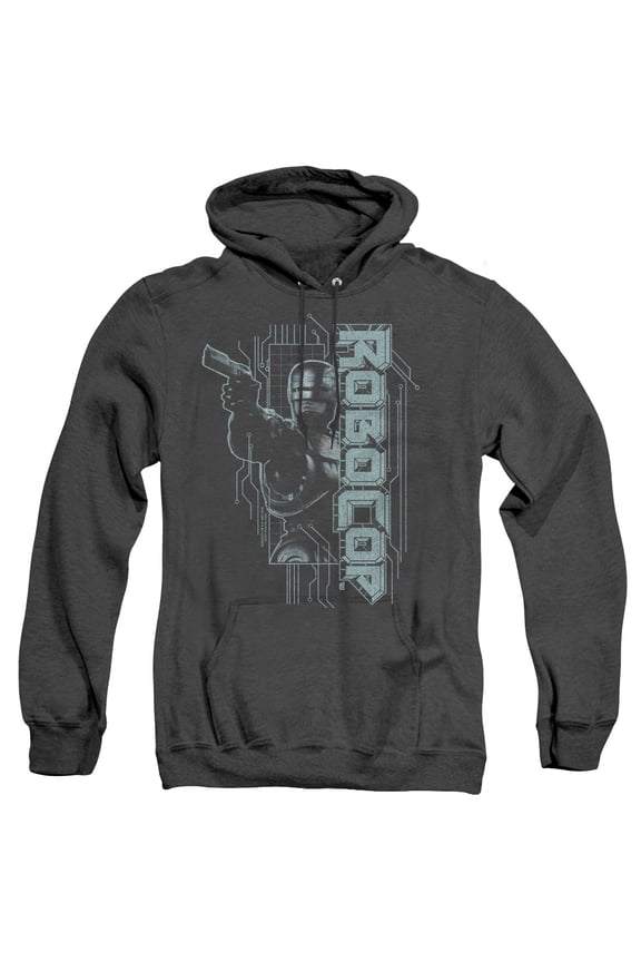 Robocop Murphy Split Adult Heather Hoodie Sweatshirt Black
