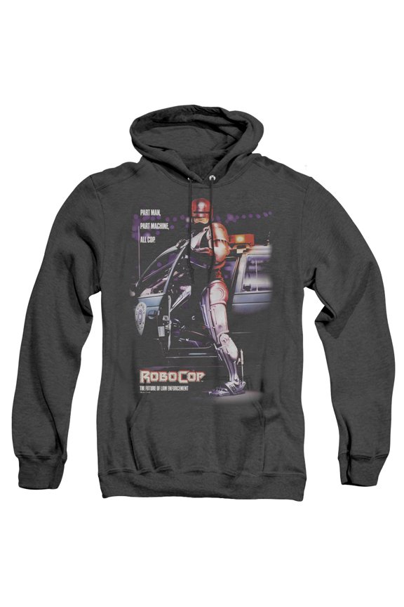 Robocop Poster Adult Heather Hoodie Sweatshirt Black