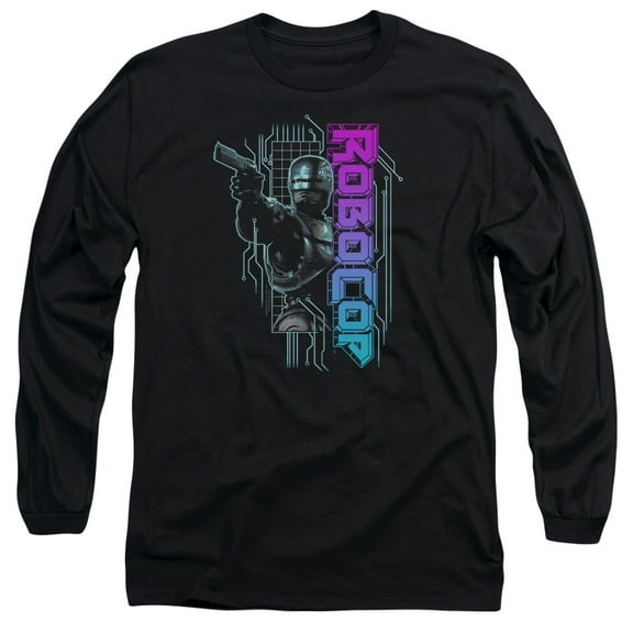 Robocop Robo Neon Long Sleeve Adult 18/1 T-Shirt Black