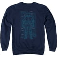 thumbnail image 1 of Robocop Schematic Adult Crewneck Sweatshirt Navy, 1 of 1