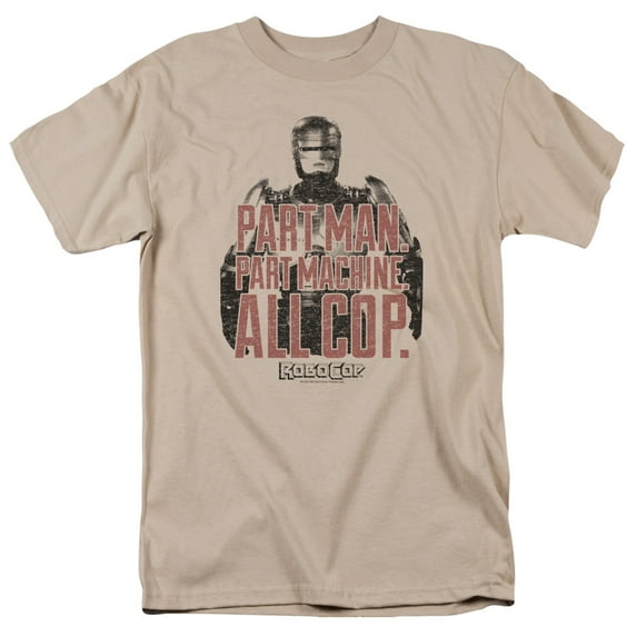 Robocop Vintage Tagline Adult 18/1 T-Shirt Sand