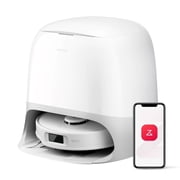 Roborock Qrevo Curv S5X Robot Vacuum and Mop, 18500Pa Suction, Zero-Tangling Design, FlexiArm Side Brush, AI Obstacle Avoidance, 10 Weeks Self-Emptying, Auto Washing for Hard Floor, Corner, Pet Hair