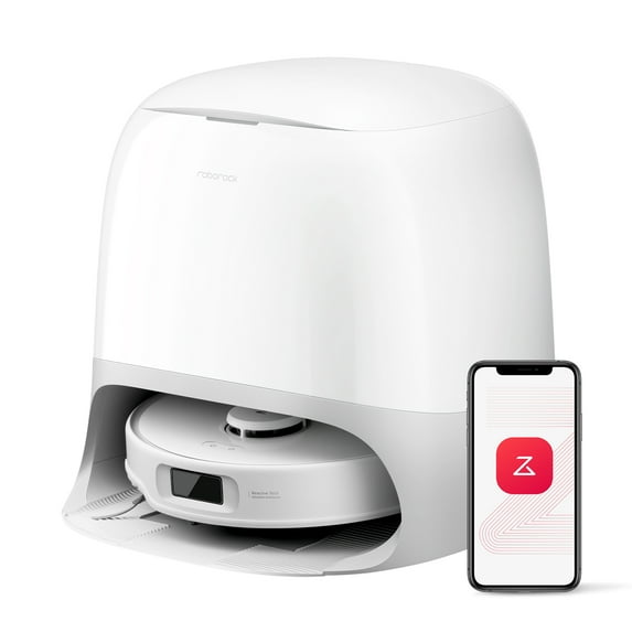 Roborock Qrevo CurvX Robot Vacuum and Mop, 18500Pa Suction, Zero-Tangling Design, FlexiArm Side Brush, AI Obstacle Avoidance, 10 Weeks Self-Emptying, Auto Washing for Hard Floor, Corner, Pet Hair