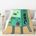 thumbnail image 1 of Robot Adventure Time Flannel Blanket Cozy Ultra-Soft Micro Throw Blanket For Bed Sofa Couch Car Office Camping Travel All Season Fleece Blanket 50"x40", 1 of 8