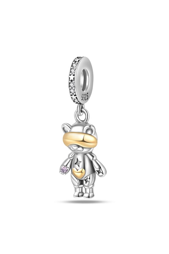 Robot Bear Pendant Charm, Compatible with Most Bracelet, Charm for Bracelet