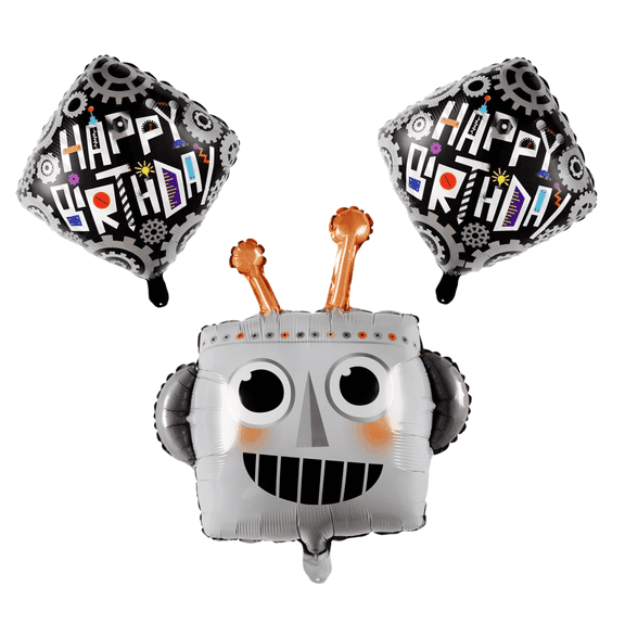 Robot Birthday Balloon Set  Fun Party Decor for Kids' Robot-Themed Celebrations