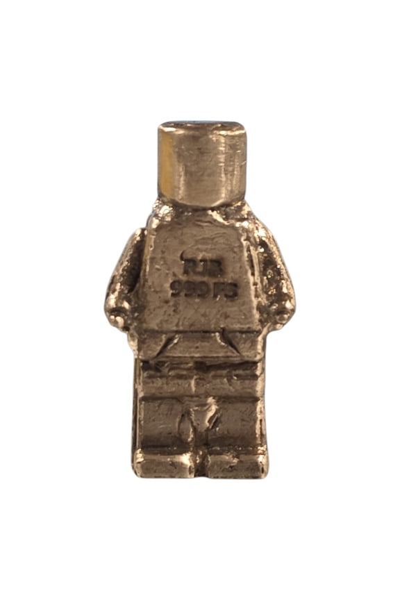 Robot Block Character Hand Poured 1.5 oz Silver Figurine