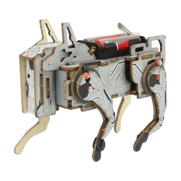 Robot Building Kit Diy Sound Controlled Mechanical Dog Hobby Set for Student Young and Young Interactive Birthday Present 3D Wooden Puzzle Engineering Activity Toys