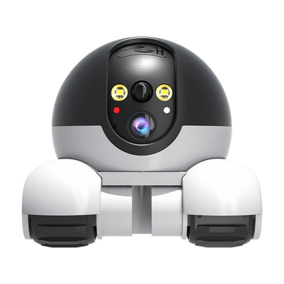 Robot Camera On Wheels,Double Lens Moving Pet Camera,w/ Night Vision & 2-Way Talk, 1080P WiFi Small Robot Cam for Cats Dogs