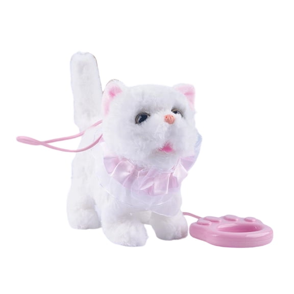Robot Cat Electric Plush Toys Interactive Stuffed Animals Plush Toy Animal Cat That Can Meow Walk And Imitate Sounds C - 18*17*7.5