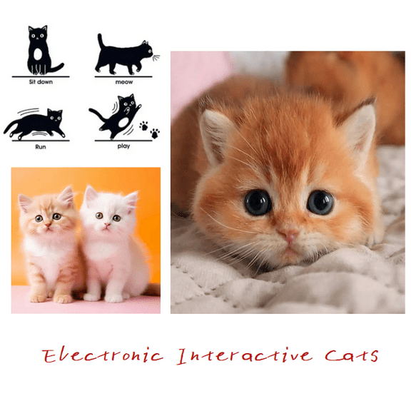 Robot Cat, My Realistic Robot Kitten, My Realistic Robot Pet, Electronic Interactive Stuffed Cat - Walking, Barking, Tail Wagging, Robot Cat for Kids