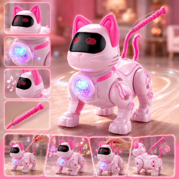 Robot Cat Toys for Kids,Remote Control Robot Cat,Singing Dancing Robot Cat with LED Eyes,Volume Control