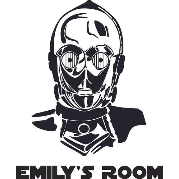 Robot Character Design Customized Wall Art Vinyl Decal - Custom Vinyl Wall Art - Personalized Name - Baby Girls Boys Kids Bedroom Decal Room Wall Sticker Decoration Size (20x20 inch)