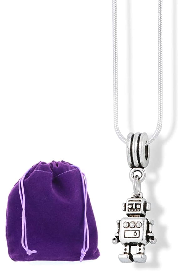 Robot Charm Snake Chain Necklace