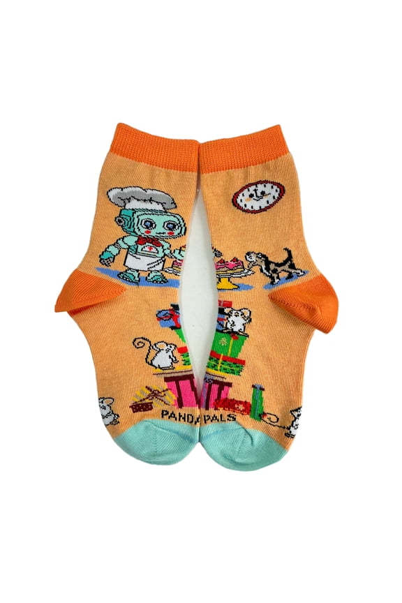 Robot Chef Socks from the Sock Panda (Ages 3-7) Size: Medium (Age 5-7)