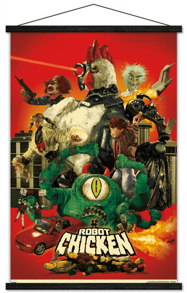 Robot Chicken - One Sheet Wall Poster with Wooden Magnetic Frame, 22.375" x 34"