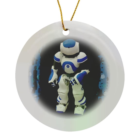 3drose, Robot, Circle Porcelain Ornament