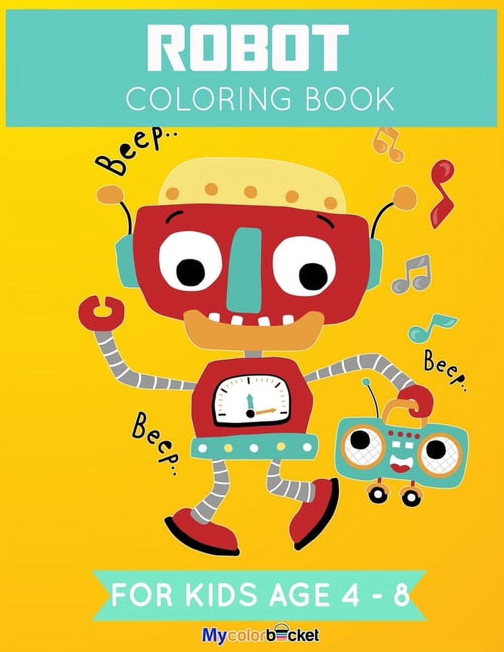 Kid Robot: Robot Coloring Book: Fun Robot Coloring Book For Kids Ages 4 ...