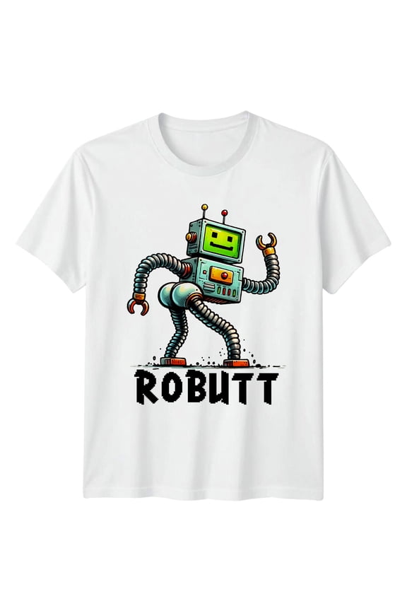 Robot Dancing T-Shirt, Cartoon Robot Graphic Tee All Size S-5XL