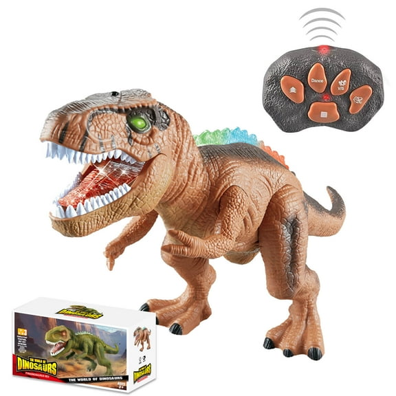 RUVINCE Remote Control Trex Dinosaur Toy with Light and Realistic Roaring Sound