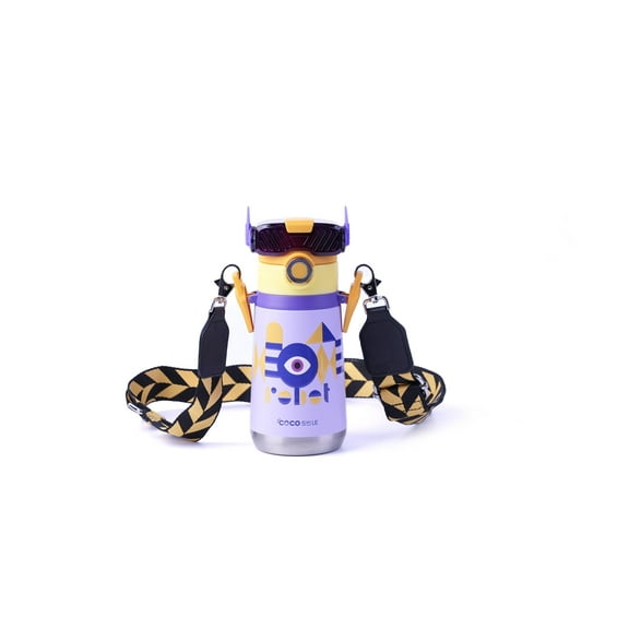 Robot Direct Drinking Thermos Cup (Single Eye, Lavender)