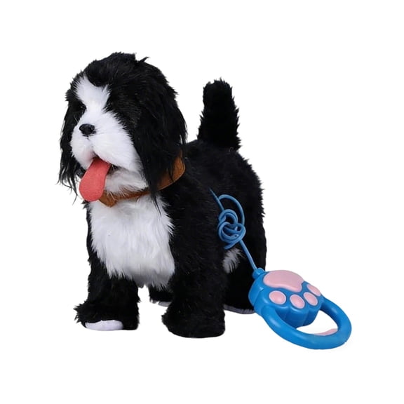 Robot Dog Electric Plush Toys Plush Plushie Plush Toy Robotic Puppy Biomechanical With Sensors Sound Mimicking Realistic Barking & Licking Actions Black - 22cm