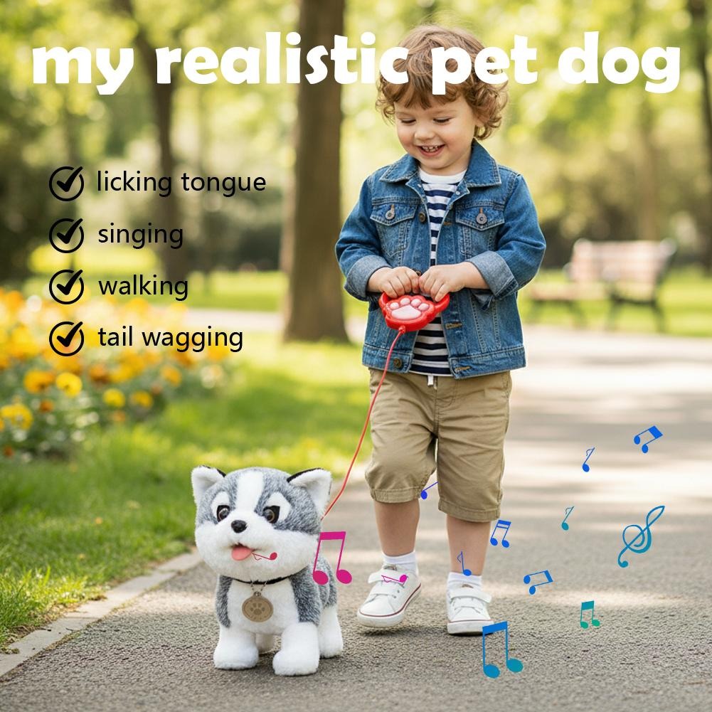 Robot Dog For Kids - Chien Robot Interactif Peluche Qui Marche Et Aboie, Jouet AI Compagnon Réaliste Pour Enfants