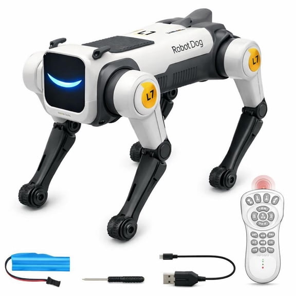 Robot Dog, Rechargeable Interactive Programmable Robot Dog Toy for Kids with Voice Commands, Remote Control