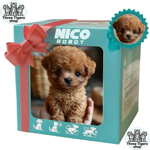 Three Tigers Brand Robot Dog, Robot Puppy That Acts Like a Real Dog, My Realistic Nico Robots Puppy (Teddy Brown)