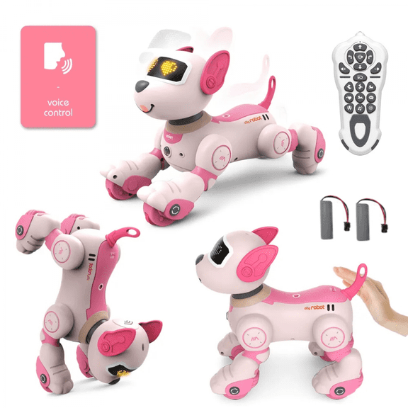 Robot Dog Toy for Kids RC Smart Programmable Robotic Puppy Interactive Touch Music Remote Control Follow Mode Rechargeable Educational Learning Toy for Kids Christmas Gifts