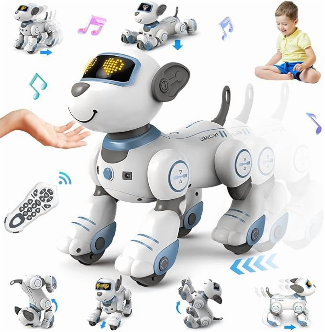 Robot Dog Toy，Remote Control Robot Dog Toy for Kids - Interactive Touch & Follow 17 Functions Robot Dog Pet, Programmable Smart Walking Puppy Intelligent Dancing Dog Robot Toys for Girls 3-12 Gifts