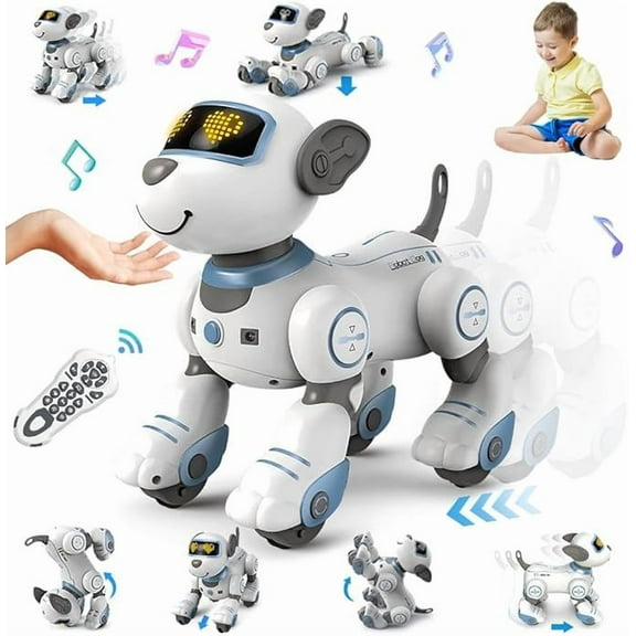 Robot Dog Toy๏ผRemote Control Robot Dog Toy for Kids - Interactive Touch & Follow 17 Functions Robot Dog Pet, Programmable Smart Walking Puppy Intelligent Dancing Dog Robot Toys for Girls 3-12 Gifts