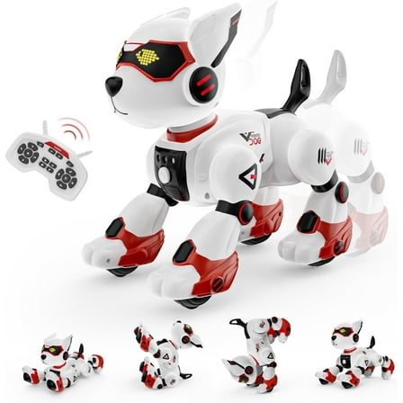 WeFone Robot Dog Toys for Kids, RC Robotic Pet, Programmable Puppy with Voice Control, RC Stunt Music, Imitation Animals Toy, Girls Boys Gift