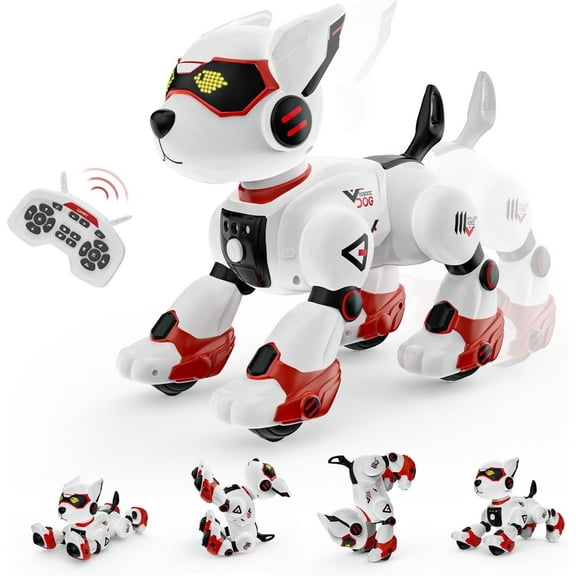 WeFone Robot Dog Toys for Kids, RC Robotic Pet, Programmable Puppy with Voice Control, RC Stunt Music, Imitation Animals Toy, Girls Boys Gift