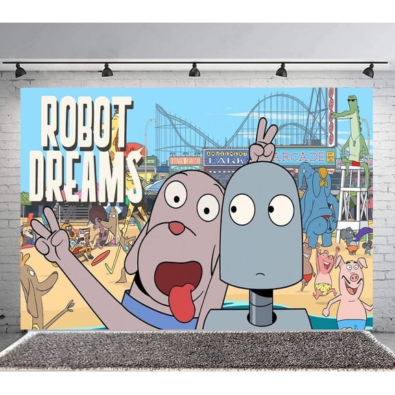 Robot Dreams Backdrop Banner Party Supplies Poster Movie Theme Background for Photography Birthday Decorations
