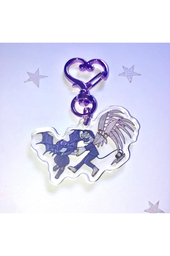 Robot Drone Duo Character Fan Art Acrylic Keychain Cute Chibi Bag Charm Gift