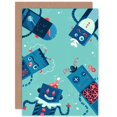 thumbnail image 1 of Robot Family Greetings Card Plus Envelope Blank inside, 1 of 3
