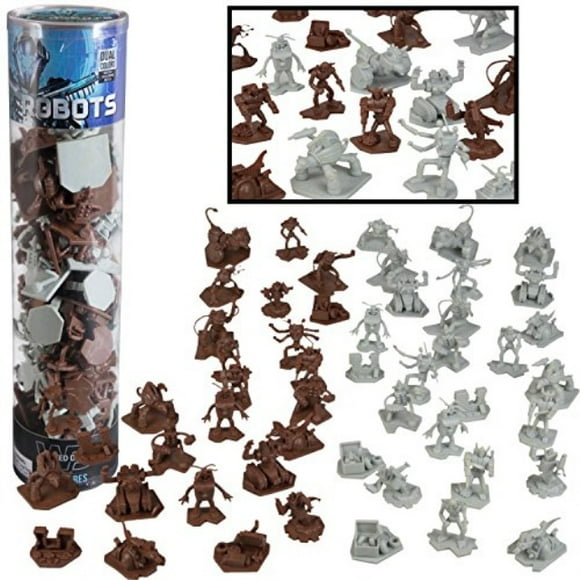 Robot Fantasy Sci-fi Action Figures - 52 Futuristic Space Battle Toys - with 14 Unique Characters - Great for Party Favors, Role Playing Games, Shadowrun, etc