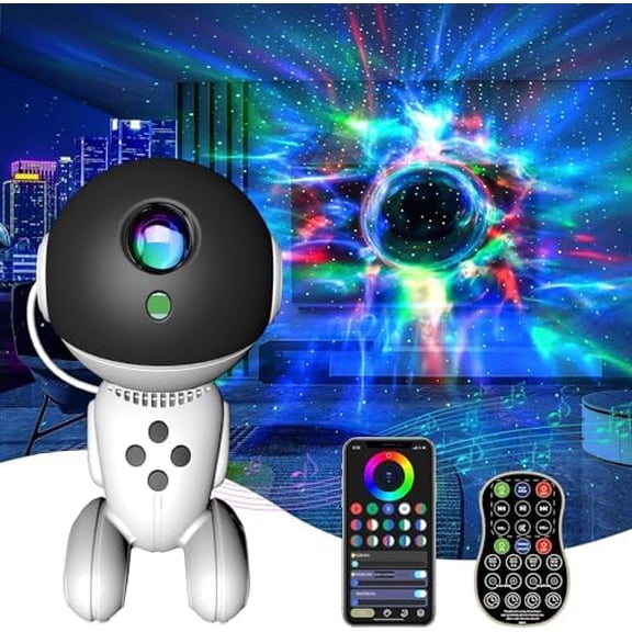 Robot Galaxy Lights Projector, APP Control Star Projector Nebula Light with Remote - Galaxy Star Night Light for Bedroom with Timer and White Noise Kids Adult Gifts for Christmas Birthdays