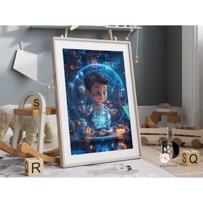 Robot Gaming Boy Room Wall Art Poster