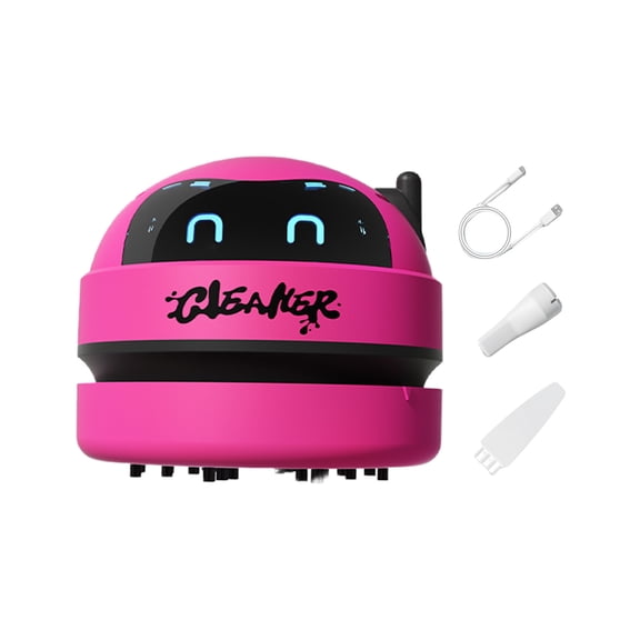 Robot LED Desktop Cleaner Rechargeable 8Hr Operations Detachable Dust Collector For Computer Car Interior