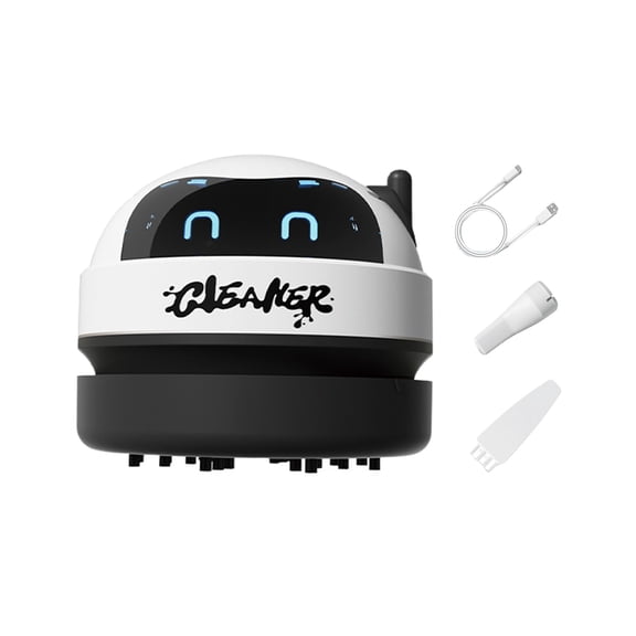 Robot LED Desktop Cleaner Rechargeable 8Hr Operations Detachable Dust Collector For Computer Car Interior