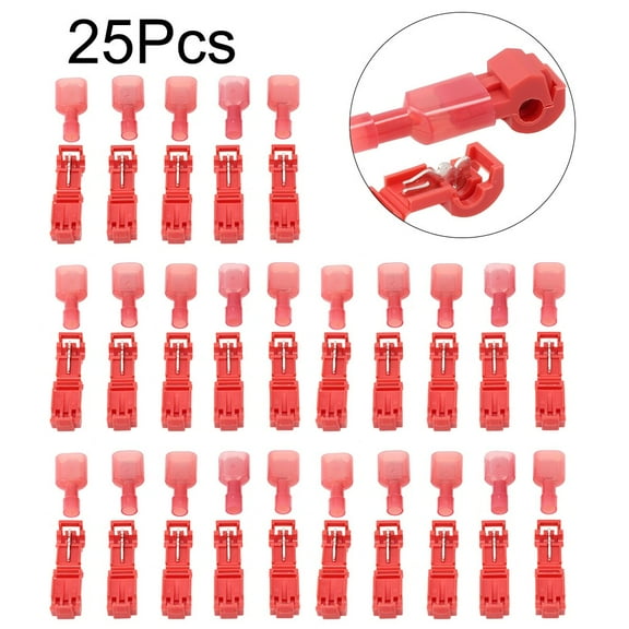 Robot Lawn Mower Boundary Wire Connector Kit For Docking Station, Quick Splice Terminals With Male Spade Connectors, Waterproof Cable Joint For 0.75-2.5mm² Garden Wiring Installation(Red)