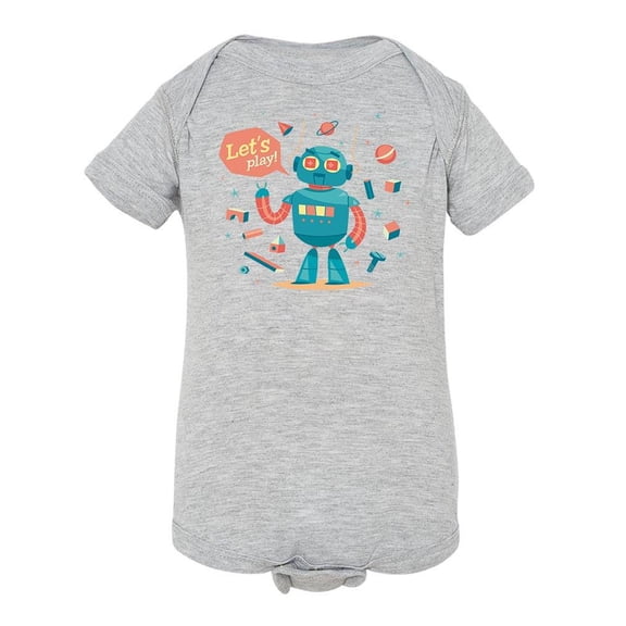 Robot Let's Play Bodysuit | Infant | Size Heather,24M (Bodysuit)