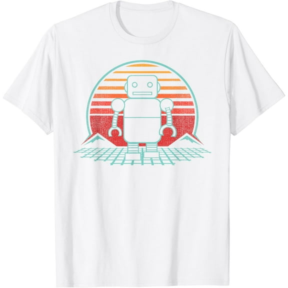 Robot Lover Robotics Engineer Retro Vintage 80s Style T-Shirt