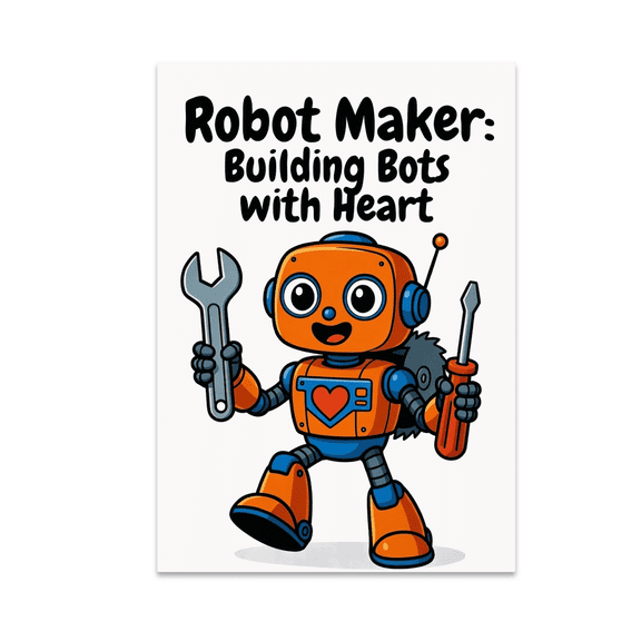 Robot Maker: Building Bots with Heart - Robotics Hobbyist - 13x19 Poster Print