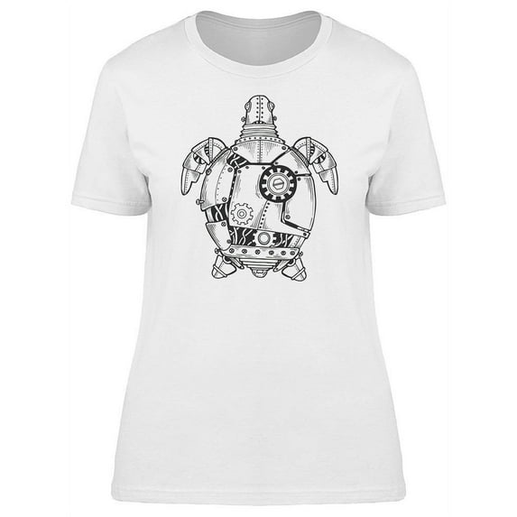 Robot Mechanical Turtle Animal T-Shirt Women -Image by Shutterstock, Female Small